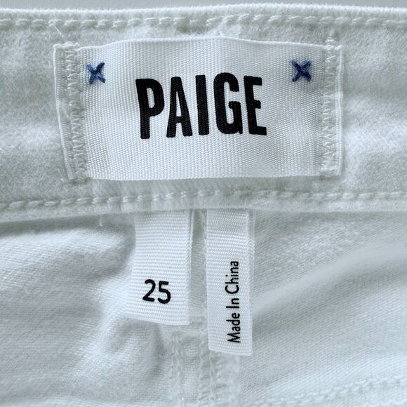 NWOT Paige Denim Women's Jax Mid-Rise Knee Length Shorts in White Size 25 - Picture 8 of 12